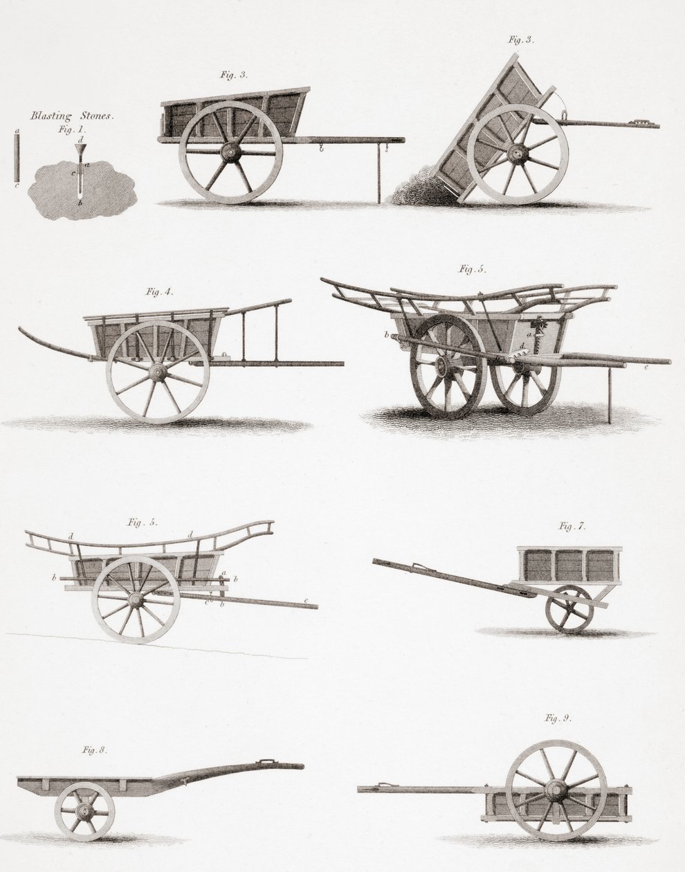 Différents types de charrettes à bras - Unbekannt Unbekannt