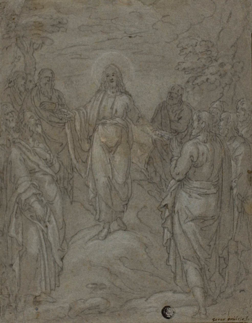 Christ et les apôtres (recto); Esquisse d