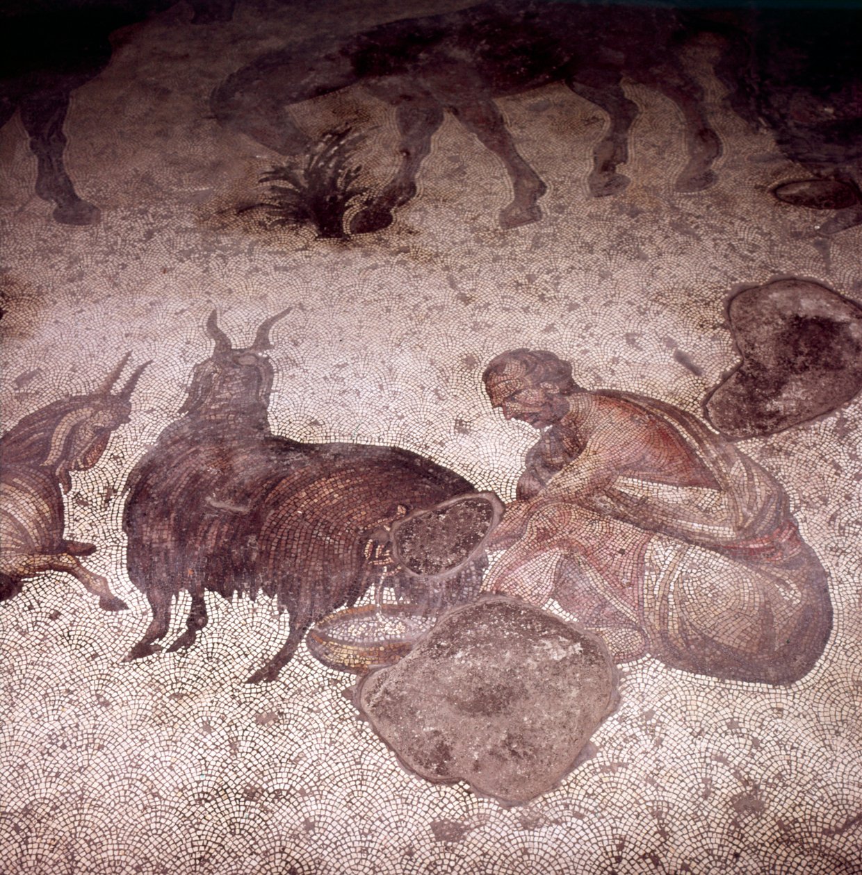 Détail de la mosaïque du sol au Grand Palais, Istanbul, règne de Justin, 565-575 - Unknown