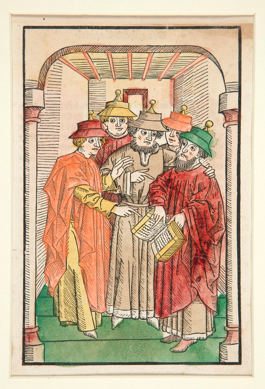 Cinq érudits juifs, illustration de Der Seelen-Wurzgarten - Unknown