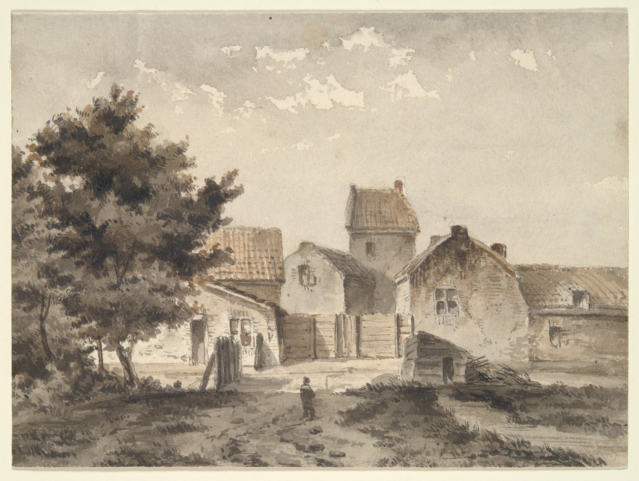 Paysage avec bâtiments - Unknown