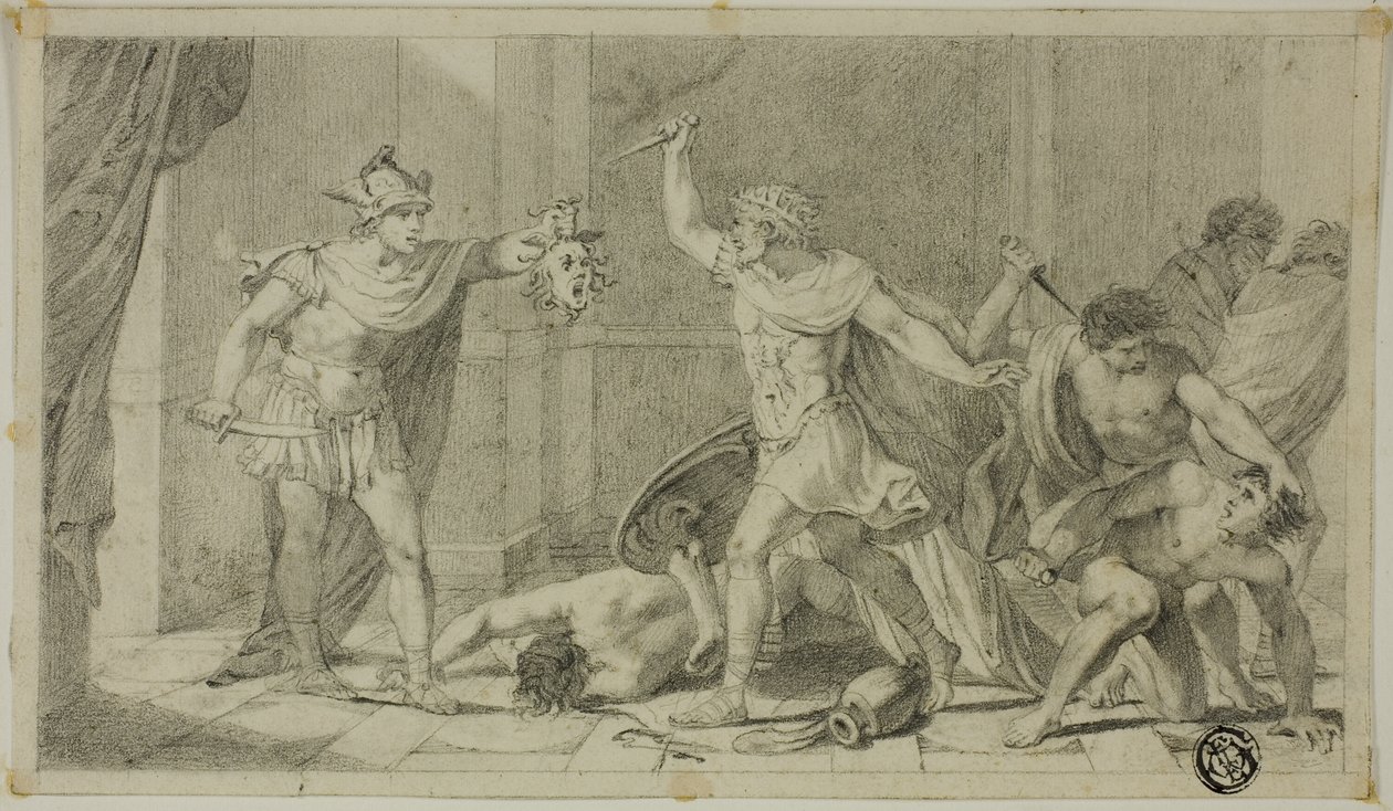 Persée confrontant Phinée et ses partisans avec la tête de Méduse - Unknown