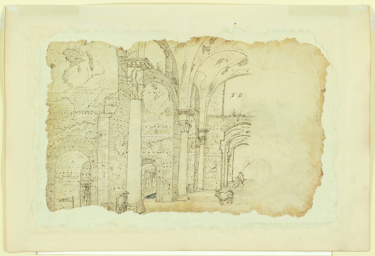 Ruines des thermes de Dioclétien (recto) ; Une autre vue du même sujet (verso) - Unknown