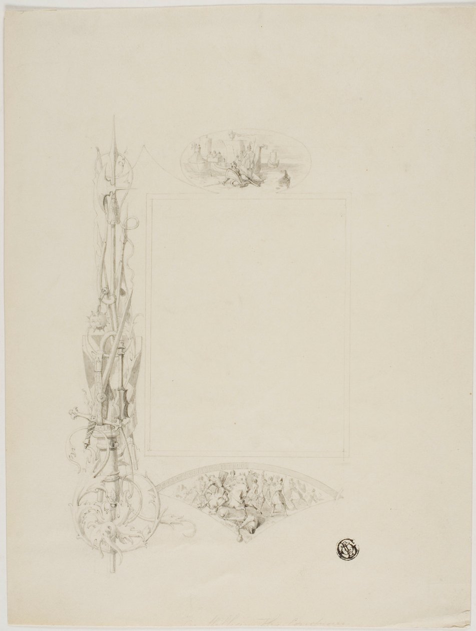 Vignette pour Menu Décorée avec Armes et Scènes Héroïques - Unknown