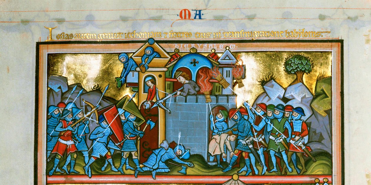 5 enluminures avec texte sur une page, détail (enluminure) - Unknown artist