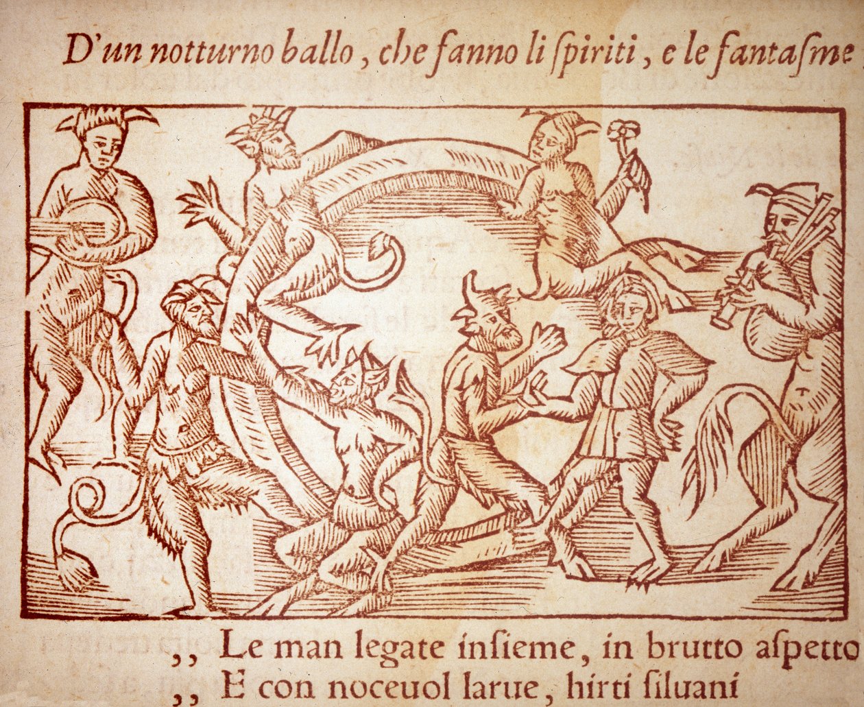 Un Sabbat, gravure de Olaus Magnus (1490-1557), religieux et géographe suédois, - dans « Historia de Gentis Septentrionalibus » - Unknown artist