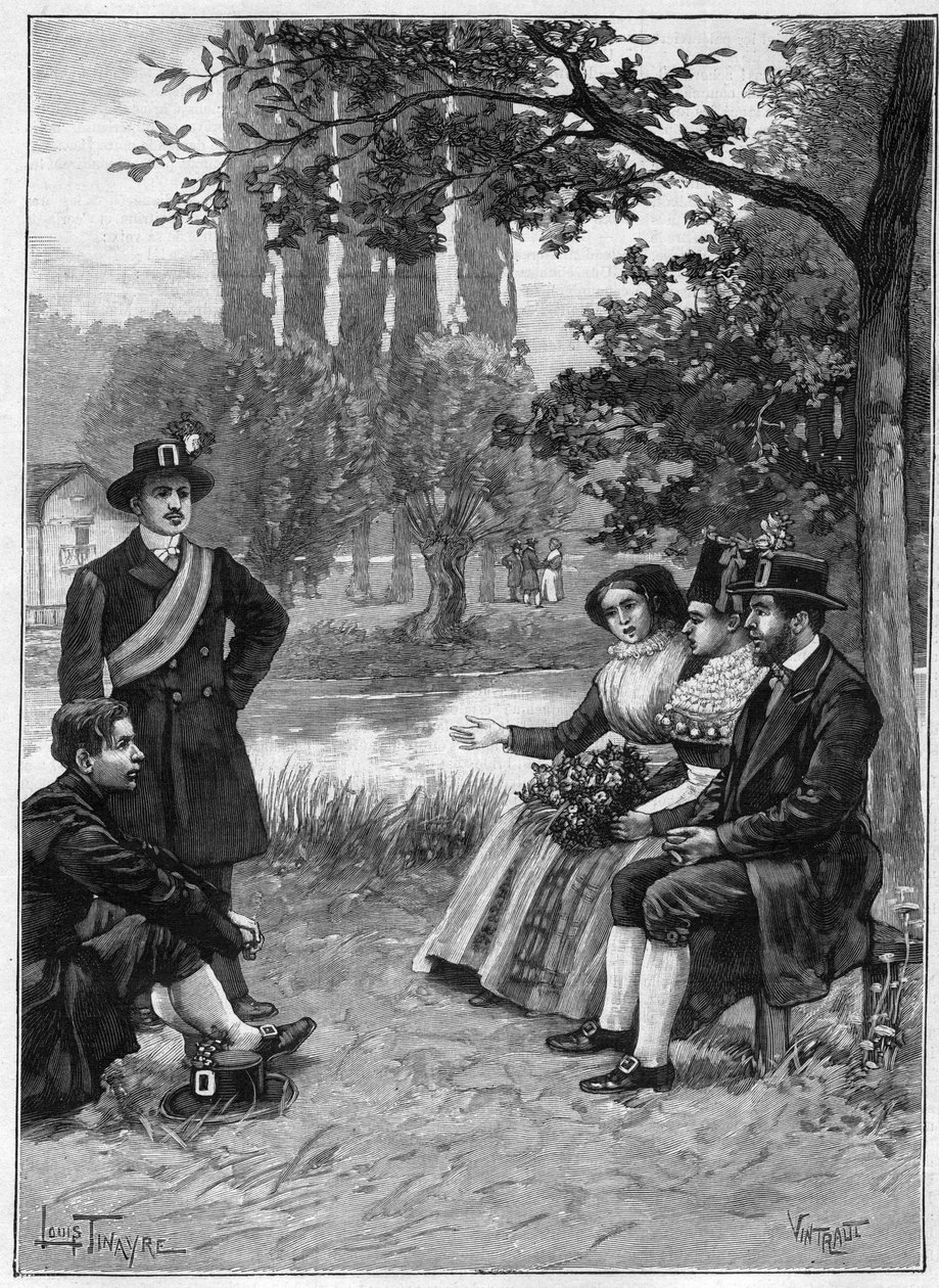 Un dimanche chez les Wendes - gravure 1897 - Unknown artist