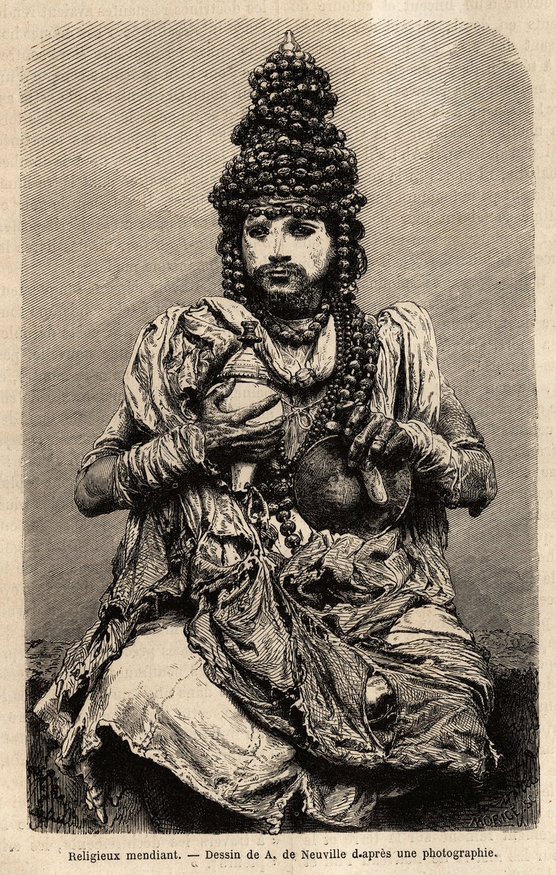 Un mendiant religieux. Gravure pour illustrer le voyage dans les provinces méridionales de l