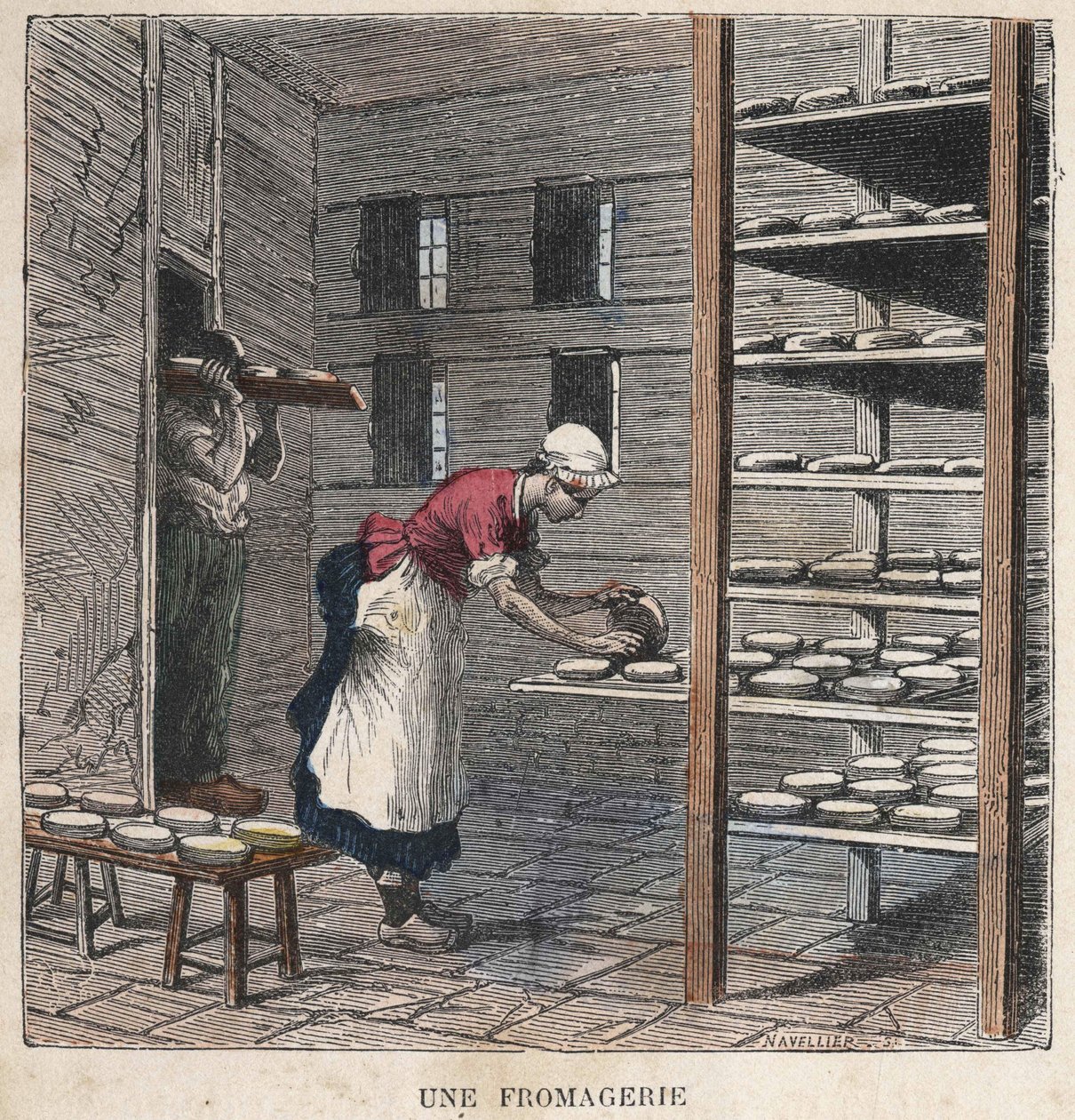 Une fromagerie. Illustration du 19ème siècle. Collection Bianchetti - Unknown artist