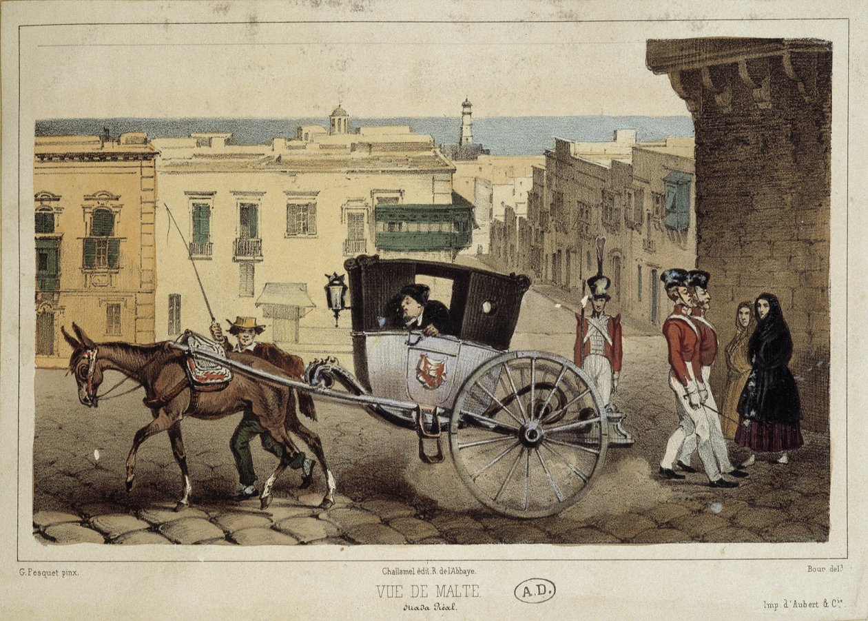 Attelage dans les rues de Malte - Unknown artist