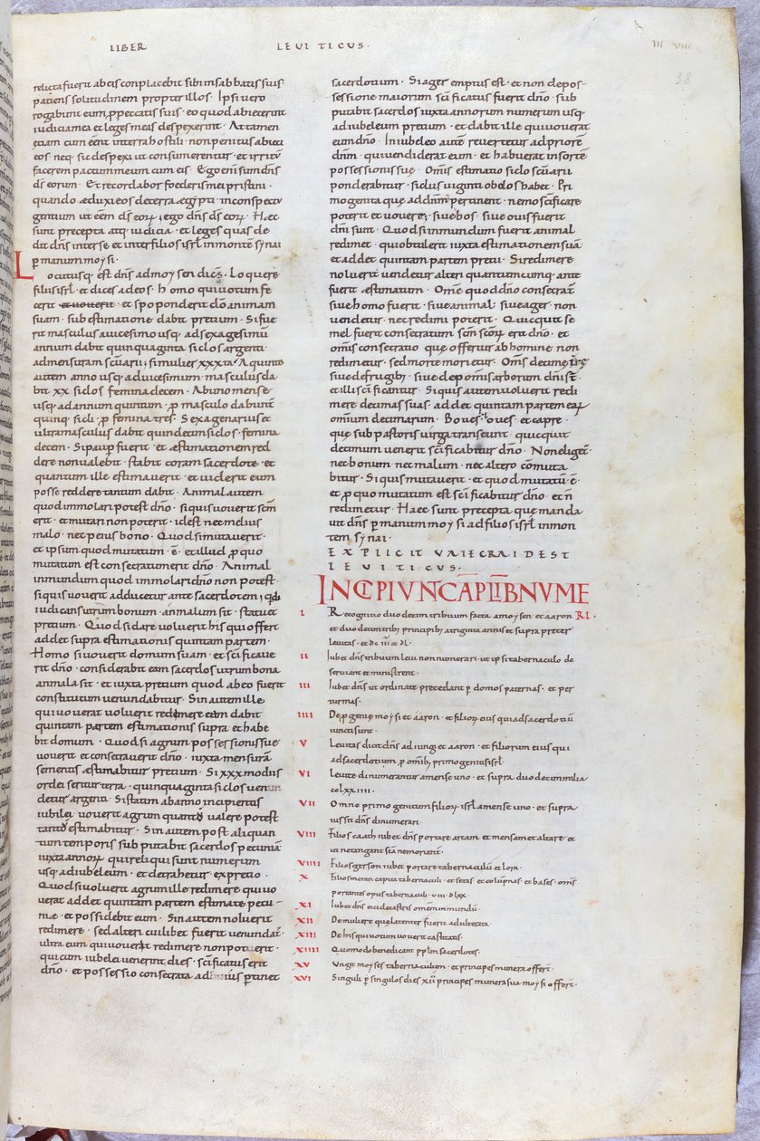 Page de la Bible du XIe siècle avec l