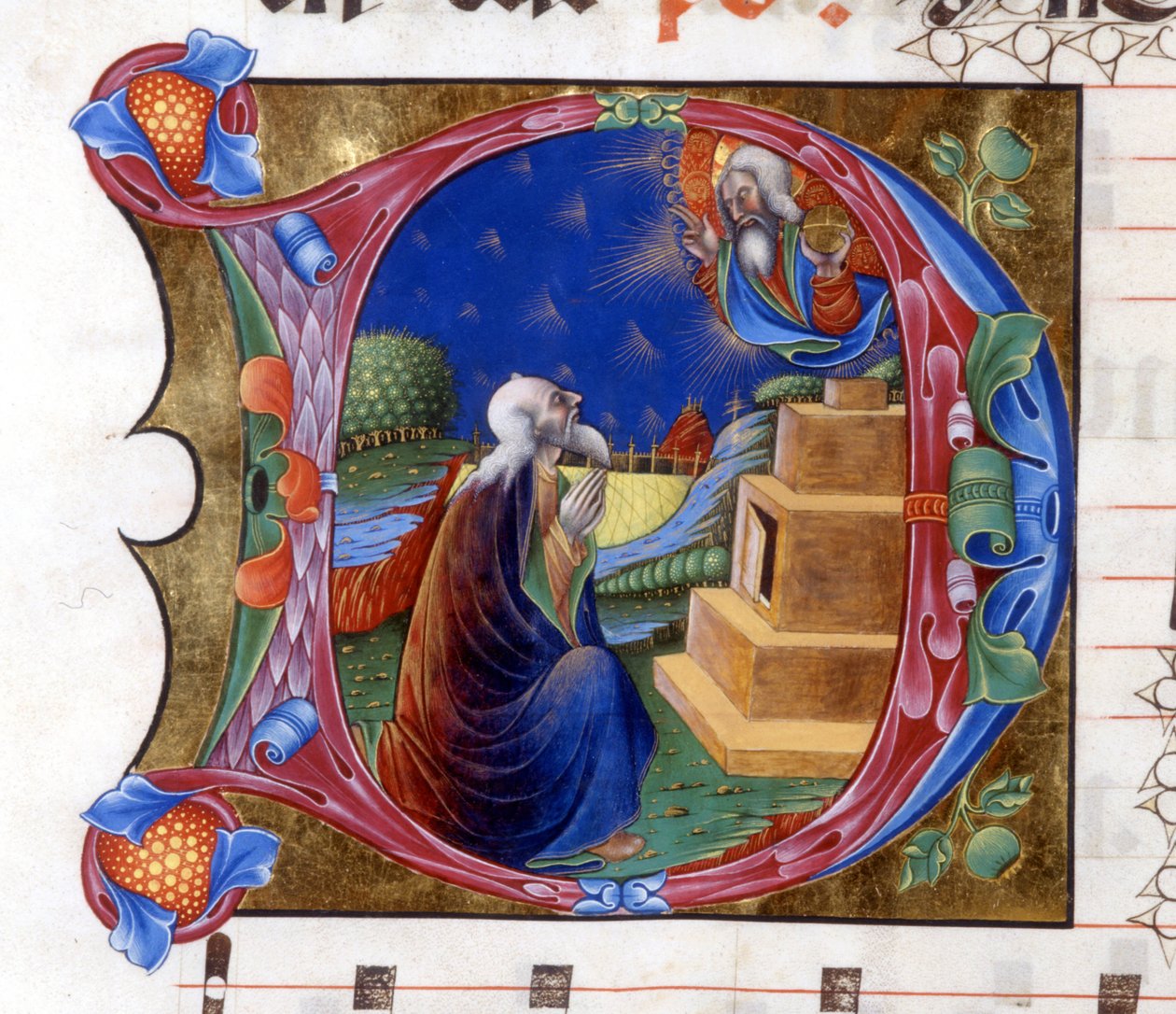 Abraham invité par le Seigneur à quitter sa terre. Miniature d