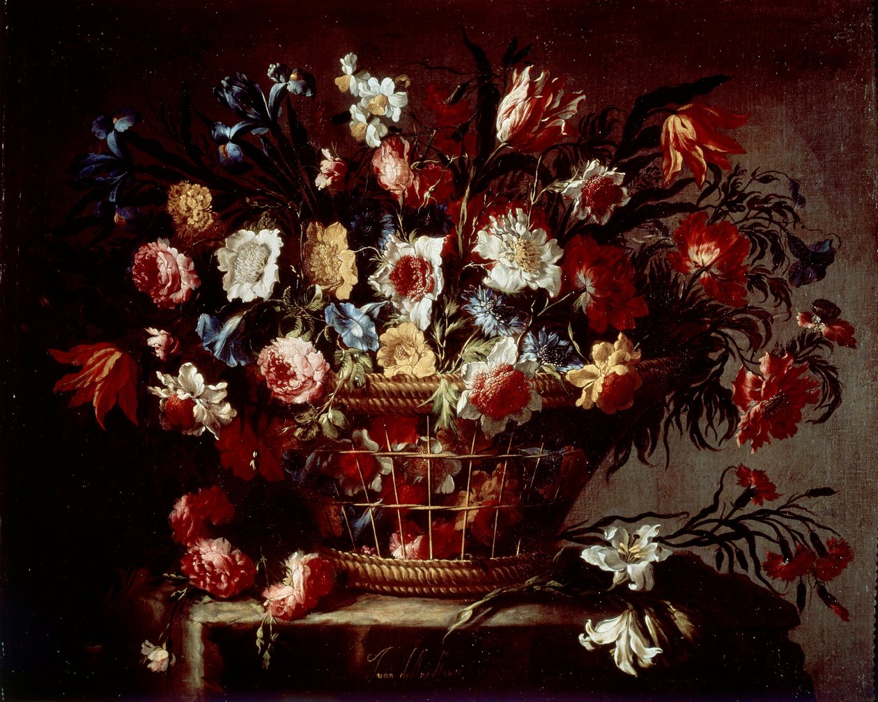 Panier de fleurs - Unknown artist