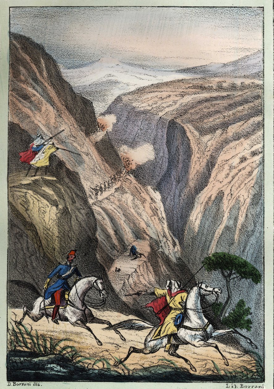 Bataille à la Teniah de Mouzaïa, au col du mont Atlas entre les troupes françaises et la résistance arabe - Unknown artist