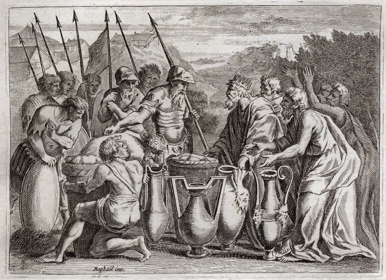 Bible de Royaumont, Ancien Testament : Abraham délivre Loth. Illustration de 1811. - Unknown artist