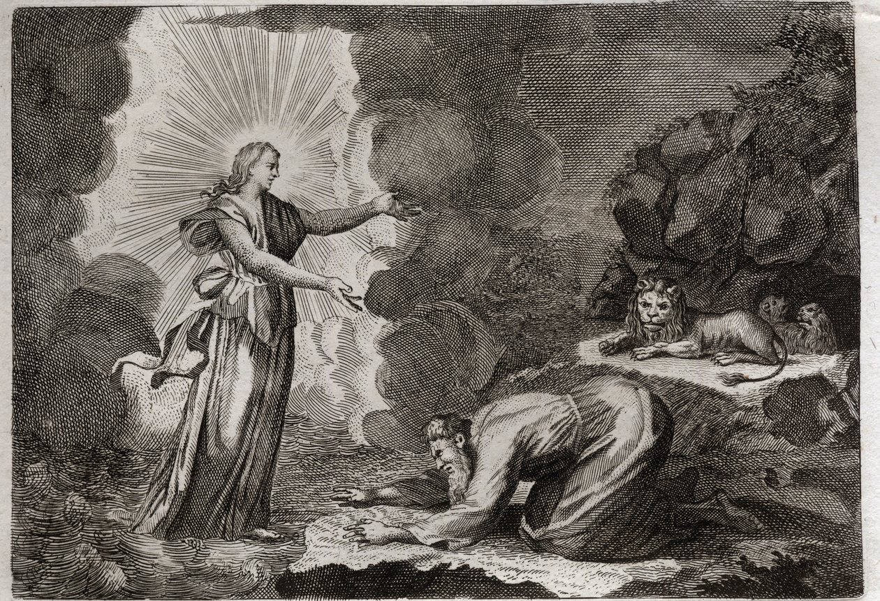 Bible de Royaumont, Ancien Testament : Délivrance de Daniel. Illustration de 1811. - Unknown artist