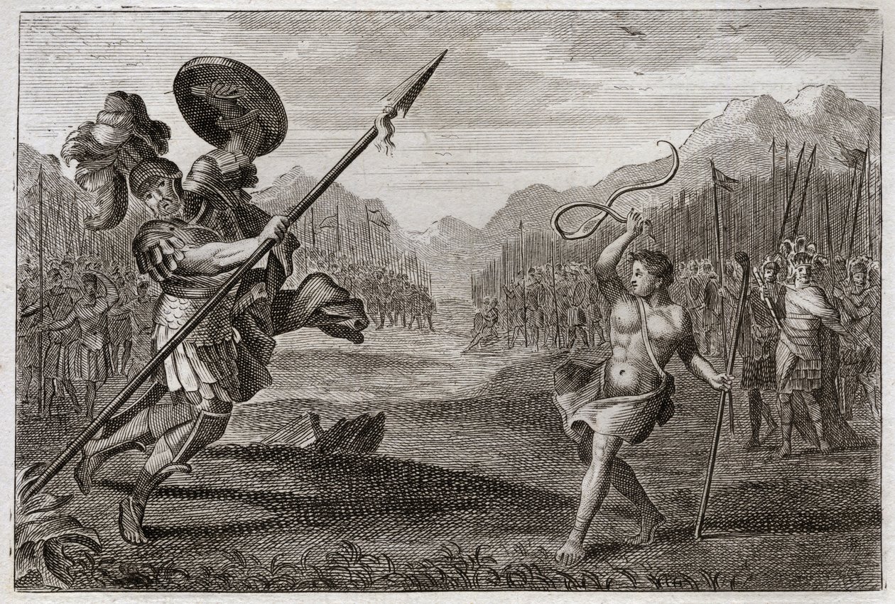 Bible de Royaumont, Ancien Testament : Géant Goliath. Goliath, Philistin, d