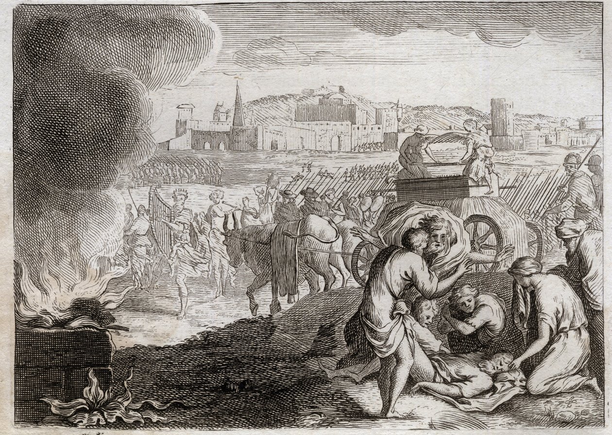 Bible de Royaumont, Ancien Testament : Oza frappé par Dieu. David veut ramener l