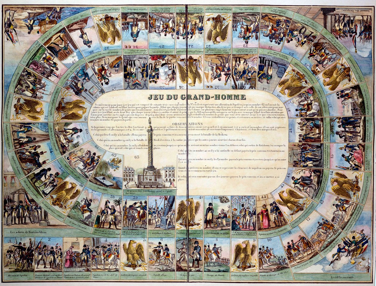 Jeux de société : plateau du « Jeu du Grand Homme », modèle du jeu de l