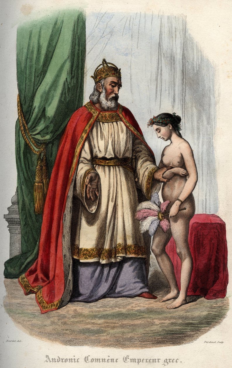 Empereur byzantin Andronic Ier Comnène (c. 1118-1185) et sa femme Agnès de France (1171-1240) forcée d