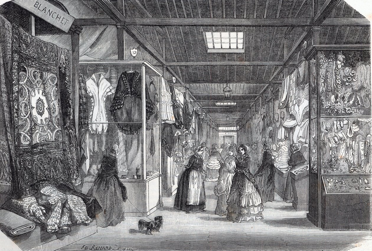 Carré du Palais Royal à Paris au 19e siècle - Gravure dans «Tableau-de-Paris» par Edmond Texier 1852 - Unknown artist