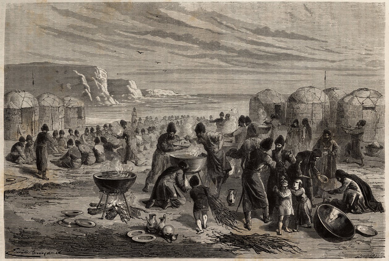 Cauda-yoli (cauda yoli), la fête religieuse annuelle des Turcomans, pour prier pour la protection de Dieu pour la famille et le bétail, organisée par une famille, qui pour l