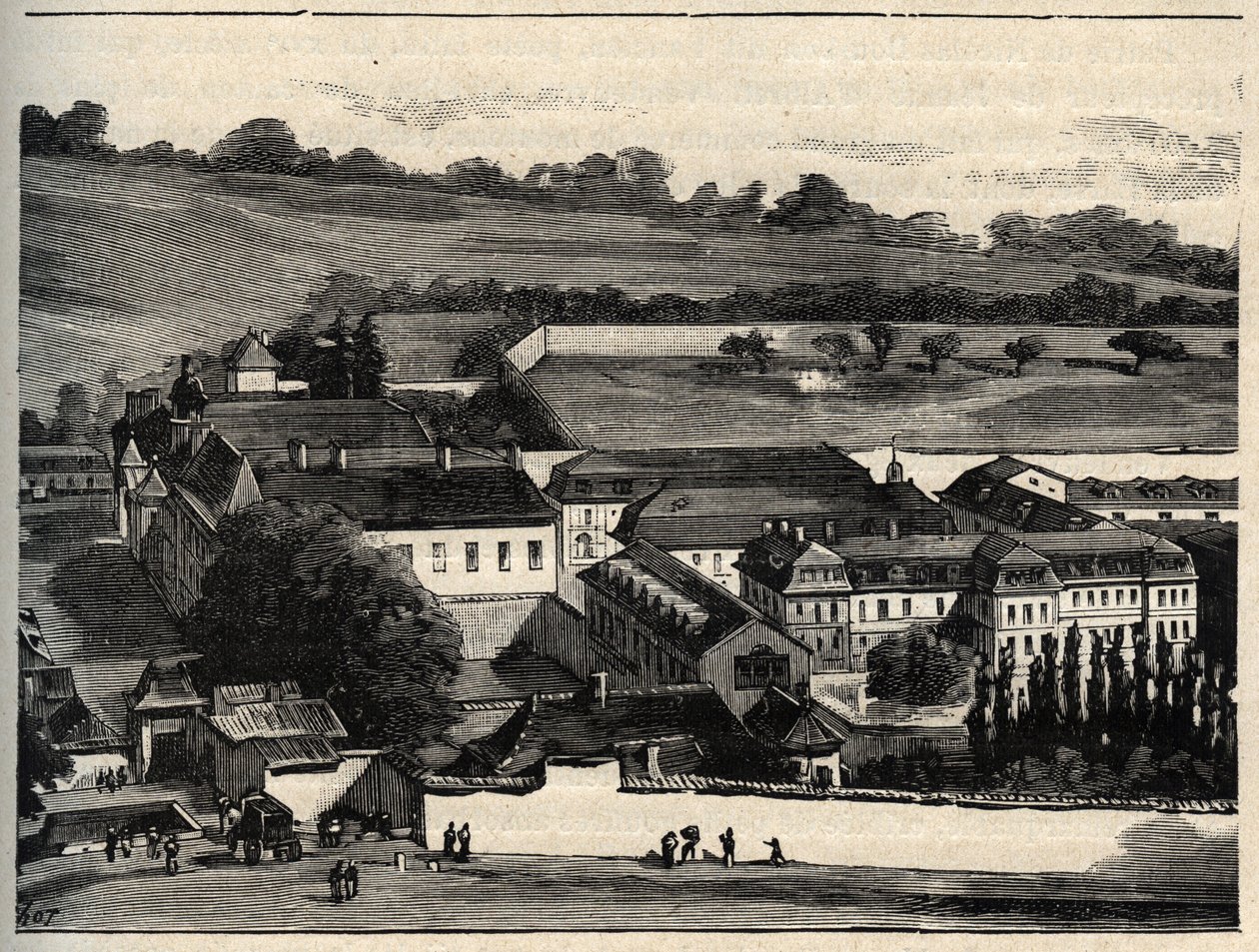 Maison centrale de Clairvaux (prison de Clairvaux) - Champagne-Ardenne - gravure dans 