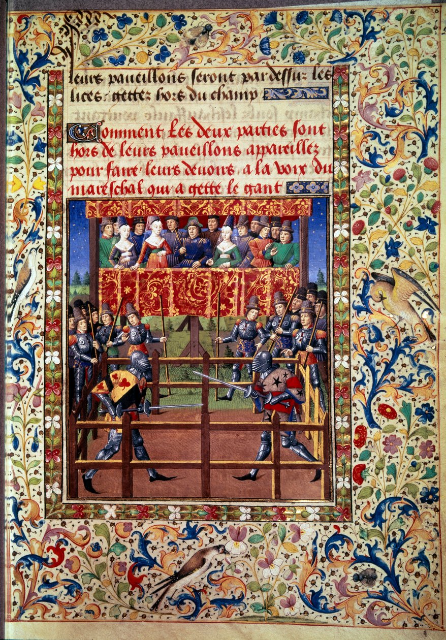 Cérémonies et ordonnances comme gage de bataille : duel en champ clos entre deux chevaliers Miniature d