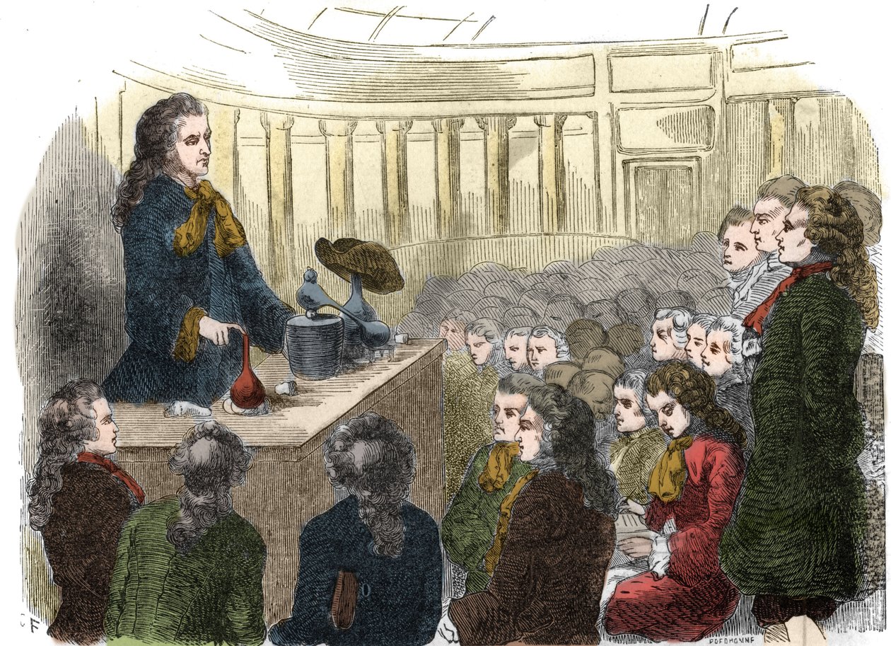 Cours de chimie par Guillaume-François Rouelle (1703-1770), chimiste français, à l