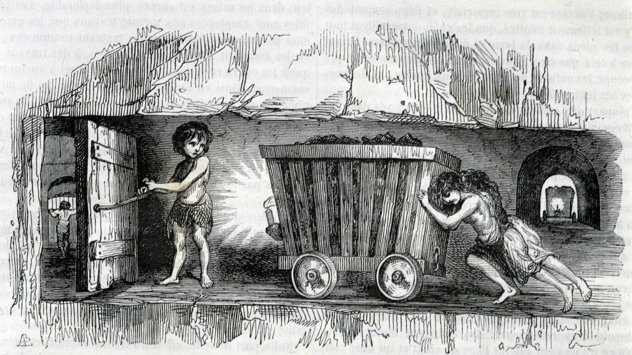 Enfants travaillant dans les mines de charbon en Angleterre - Unknown artist