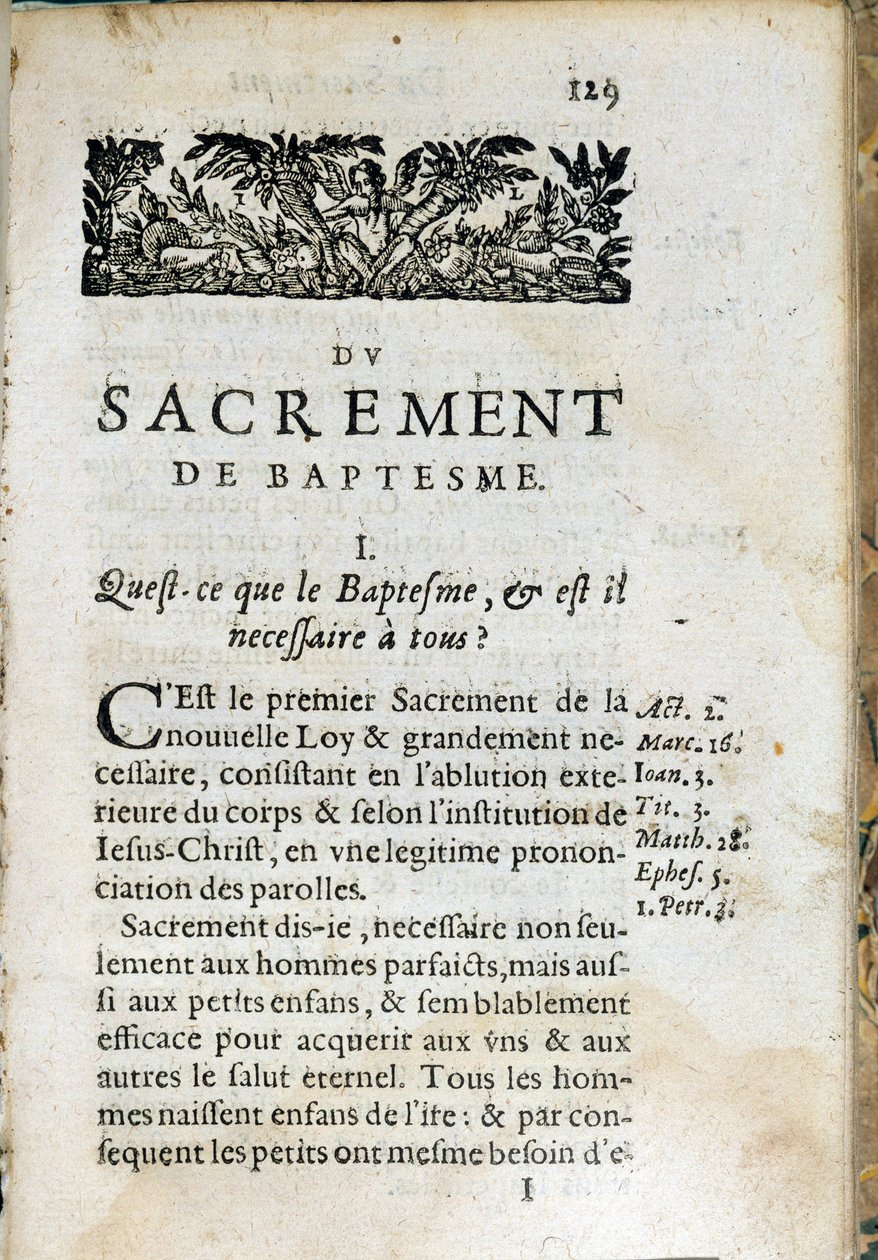Religion chrétienne : Page intérieure du livre Le Grand Catéchisme. Œuvre de Pierre Canisius (17e siècle) - Unknown artist