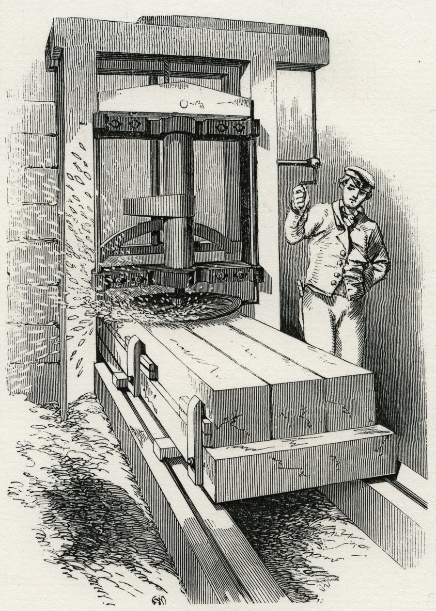 Machine à raboter circulaire utilisée lors de la construction du Crystal Palace, Londres - Unknown artist