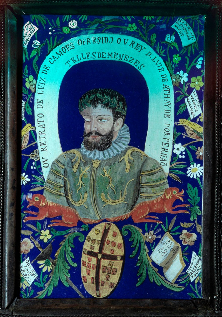 Recueil de poèmes du poète portugais Luis Vaz de Camoes (1525-1580) avec portrait décoré - Unknown artist