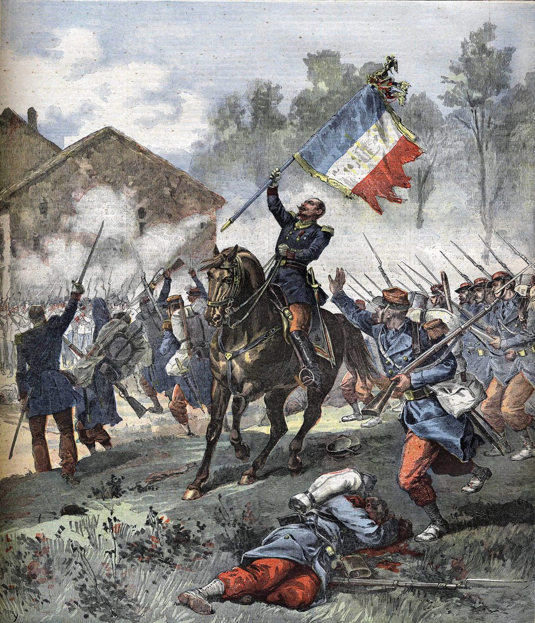 Le colonel de Malleville mort à la bataille de Solférino le 24 juin 1859. - Unknown artist