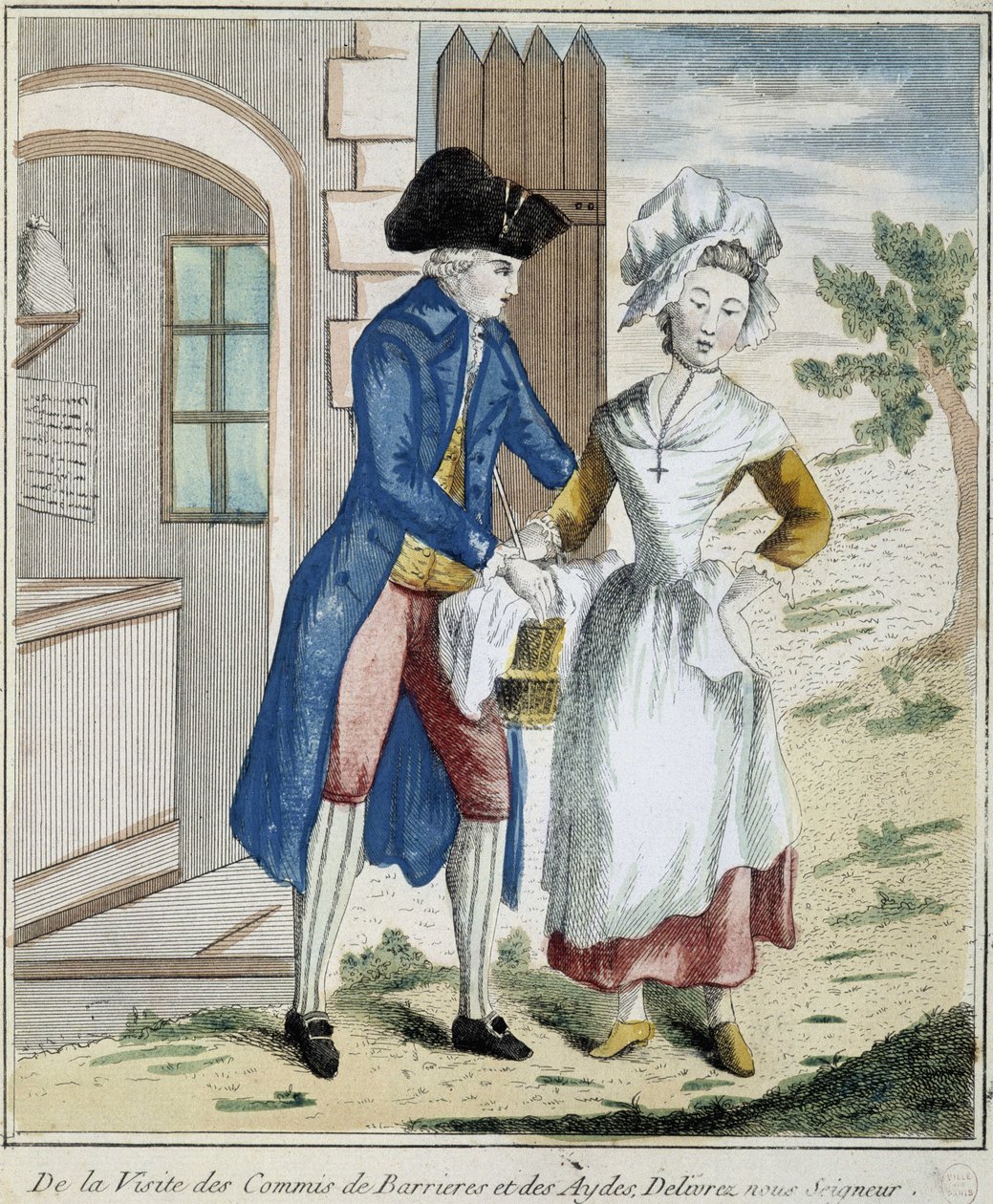 Douanes : taxe de barrière - caricature vers 1800 - Unknown artist
