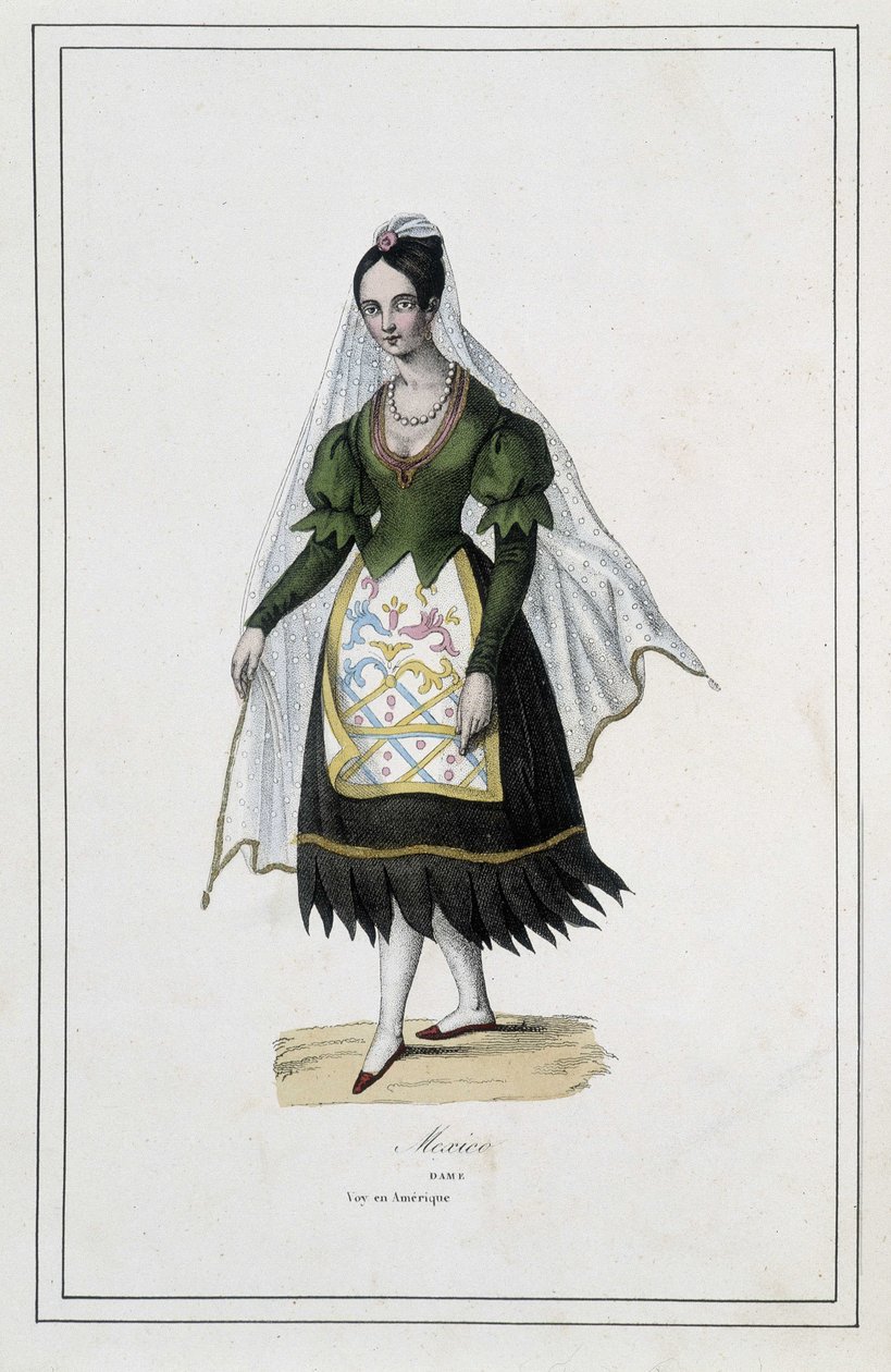 Dame de Mexico - dans "Les différents peuples de la terre" par le Père Paul Jonhanneaud, Librairie des Bons livres - Unknown artist