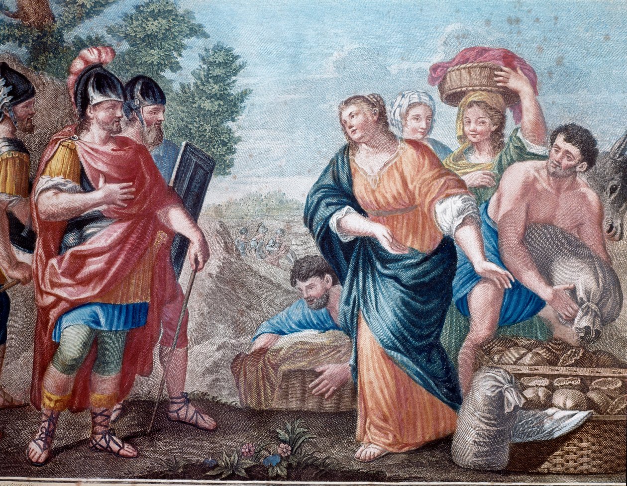 David et Abigail (Abigael, Abigal) Lithographie du 19ème siècle - Unknown artist