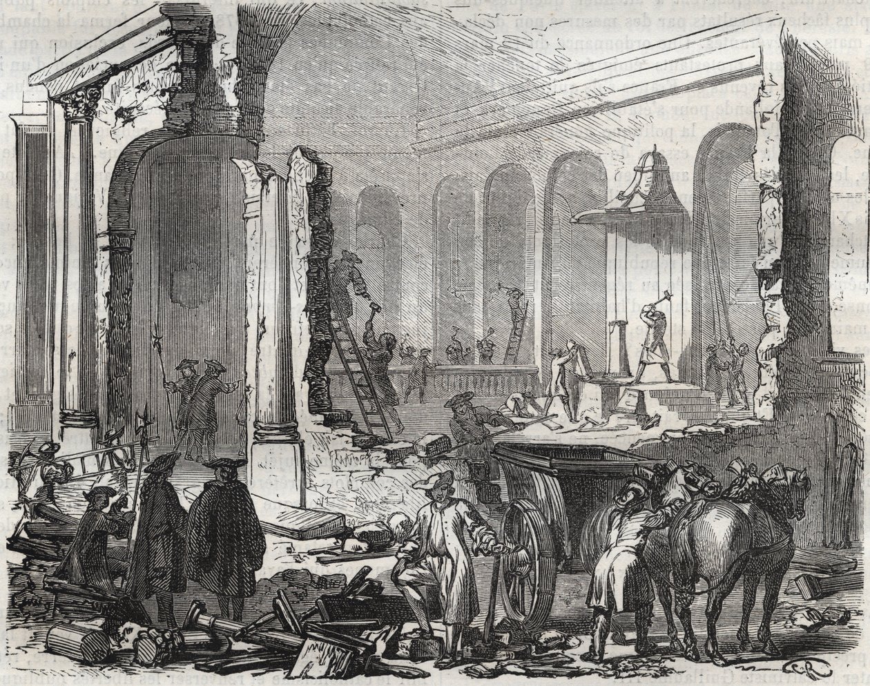 Démolition du temple de Charenton en novembre 1685 après la révocation de l