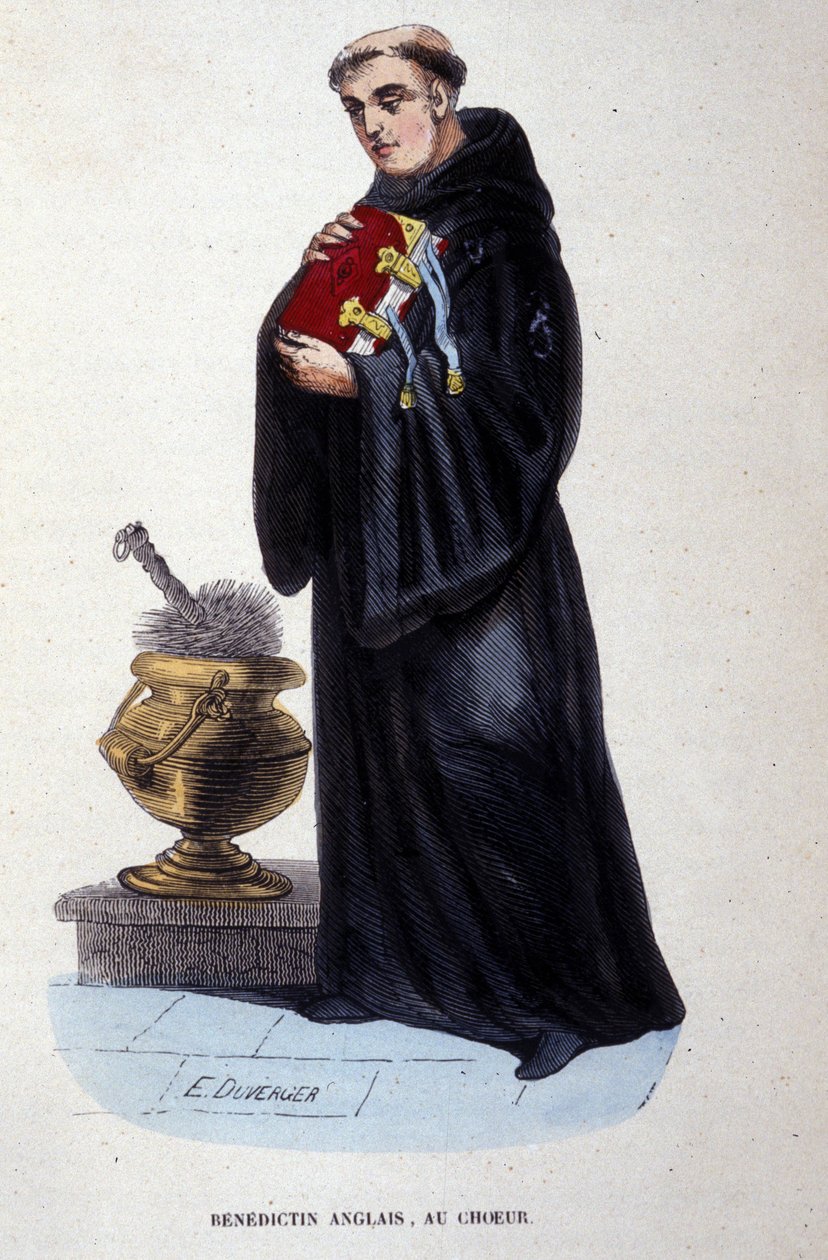 Bénédictin anglais. Gravure d