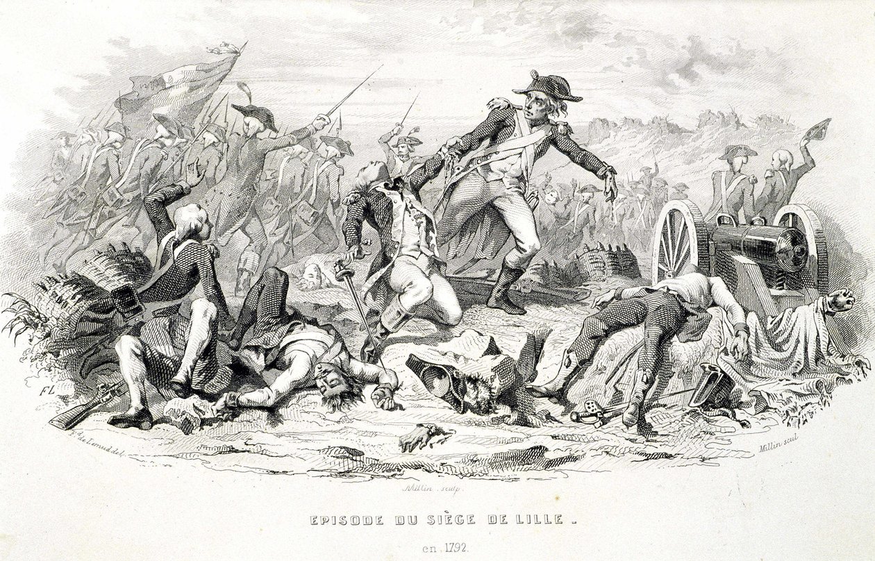 Épisode du siège de Lille en 1792 - dans "Fastes des Gardes nationales de France" - Unknown artist