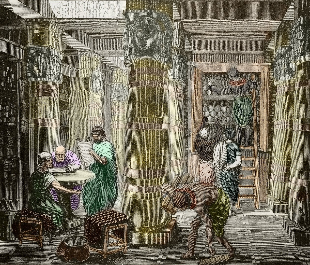 Érudits dans la bibliothèque d