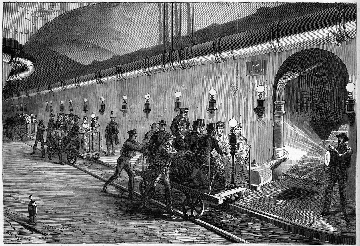 Excursion dans les égouts de Paris en 1872. - Unknown artist