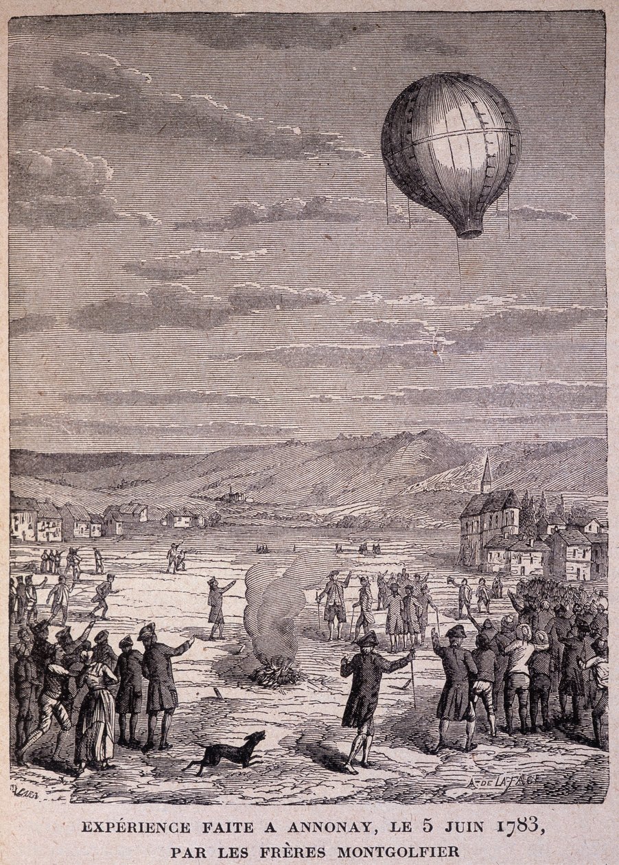 Expérience faite à Annonay le 5 juin 1783 par les frères Montgolfier - dans «Les Contemporains», n.d. fin 19e siècle - Unknown artist