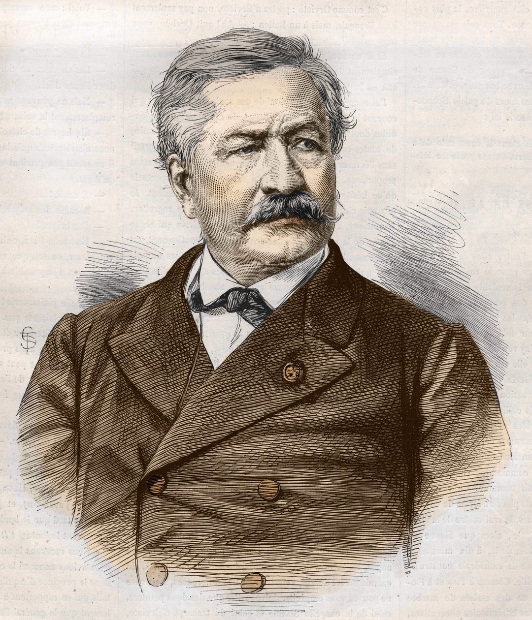 Ferdinand de Lesseps (1805 - 1894), gravure, collection Bianchetti - Unknown artist