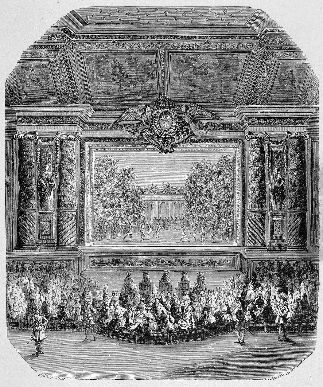 Fête de Louis XIV, par le Duc de Saint Aignan (Comédie en musique, jouée dans le parc de Versailles) Gravure - Unknown artist