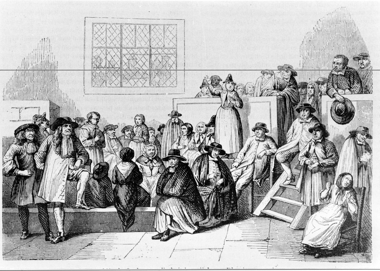 Première réunion des Quakers en Amérique - Unknown artist