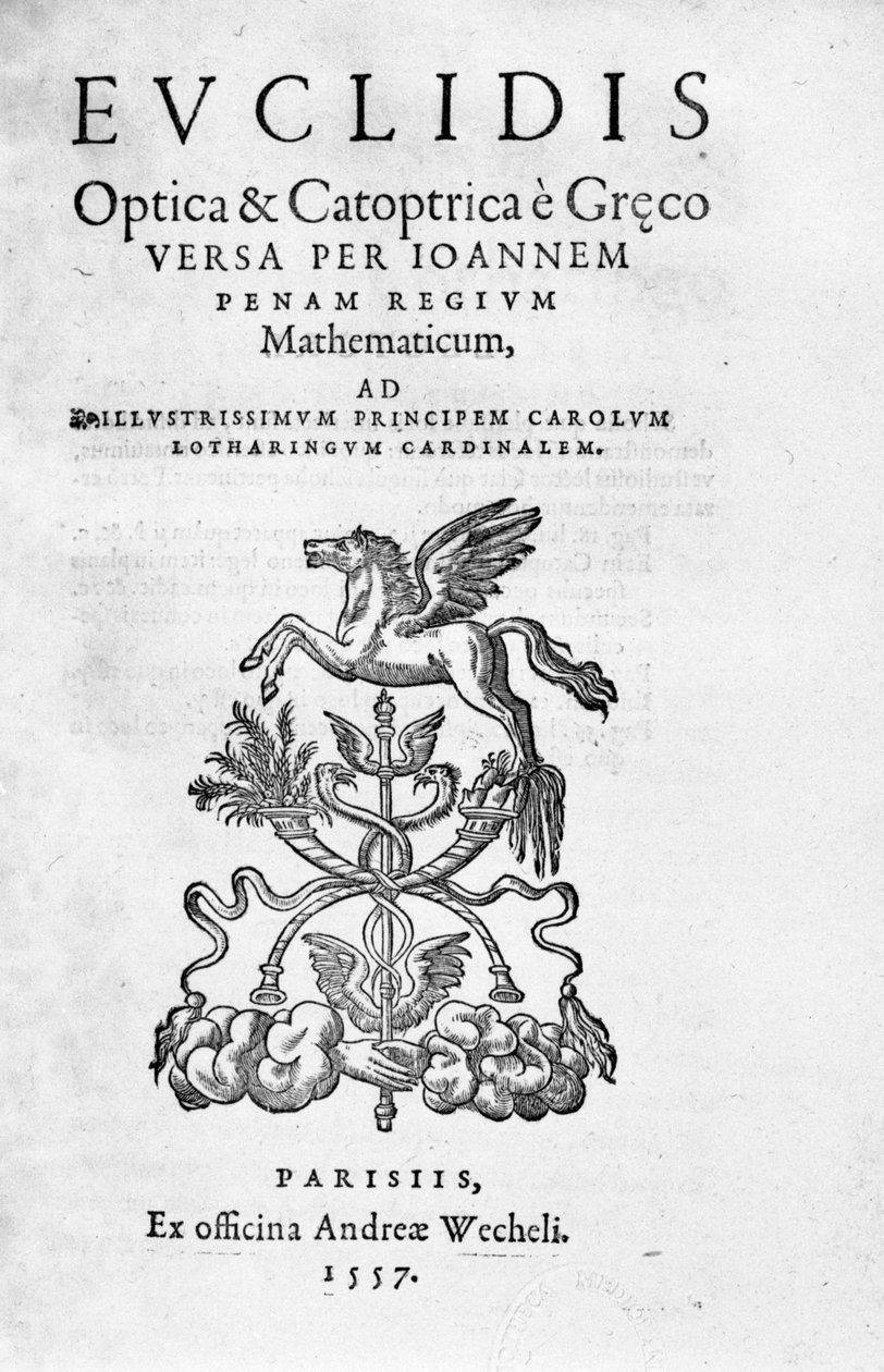 Frontispice de « Optica & Catoptrica... » par Euclide - Unknown artist