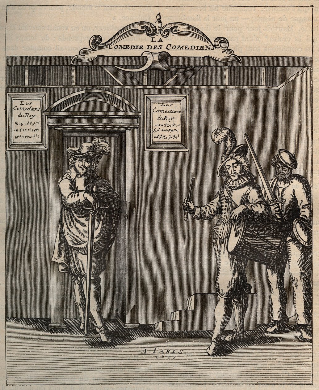 Frontispice de "La Comédie des Comédiens, Poème de Nouvelle Invention" par Georges de Scudéry - 1635 - Unknown artist