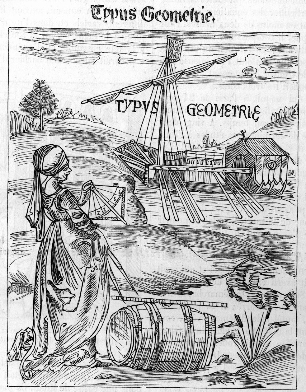 Frontispice de la géométrie dans la «Margarita Philosophica» de Gregor Reisch (1467-1525) - Unknown artist