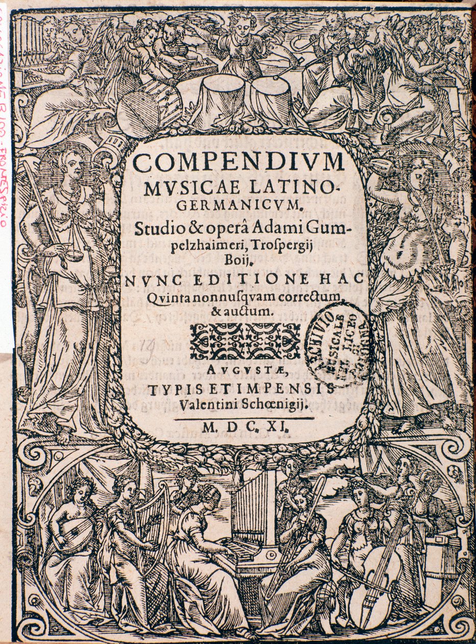 Frontispice du Compendium de Musique par Adam Gumpelzhaimer - Unknown artist